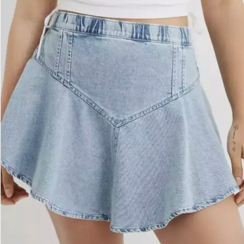 American Eagle Aerie Size Small Denim Circle Mini Skirt